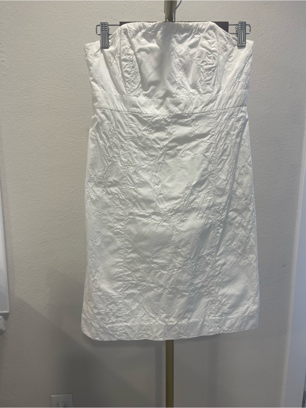 Lily Pulitzer Strapless White Embroidered Sheath Dress - Picture 1 of 5